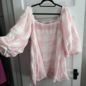 Pink and white plaid tunic dress from Dani-Rae & Co